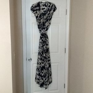 Graphic navy maxi wrap dress, Nordstrom